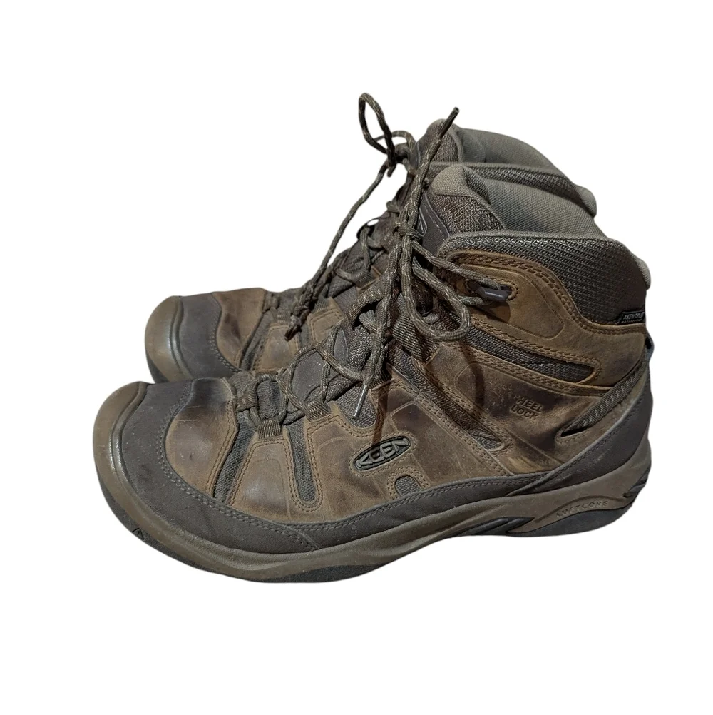KEEN Circadia Mid Height Waterproof Hiking Boots 11.5 Mens Gorpcore Brown